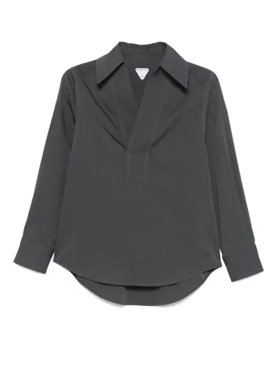 Bottega Veneta V-neck Cotton Shirt Clothing In Grey
