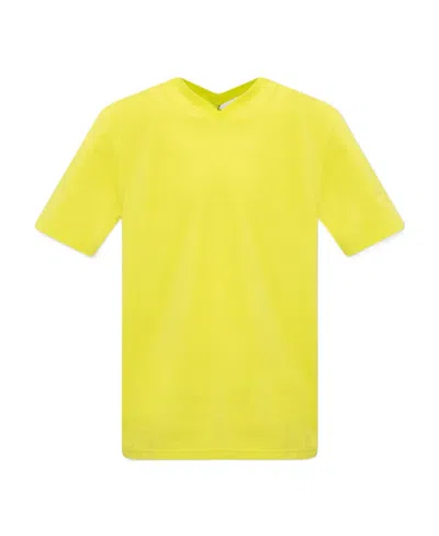 Bottega Veneta V-neck Cotton T-shirt In Yellow