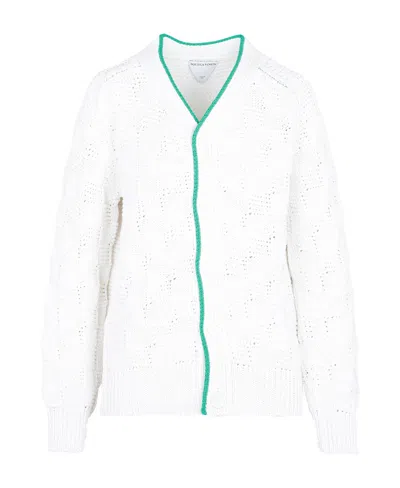 Bottega Veneta V-neck Knitted Cardigan In White