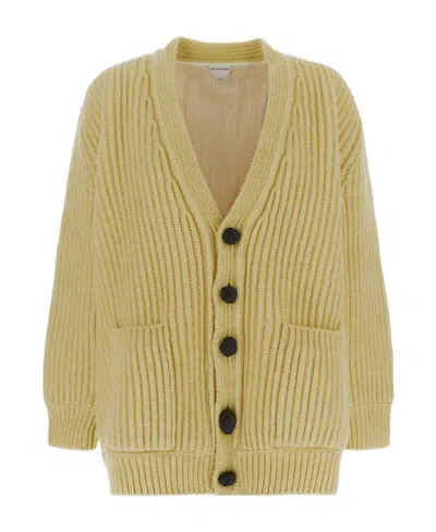 Bottega Veneta V-neck Long-sleeved Cardigan In Green
