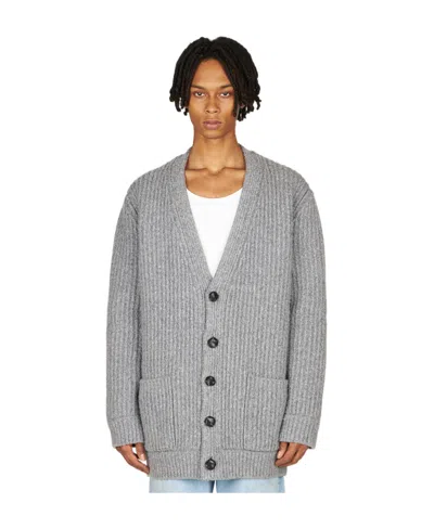 Bottega Veneta V-neck Long-sleeved Sweater In Gray