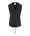 Bottega Veneta Striped Wool Vest In Black