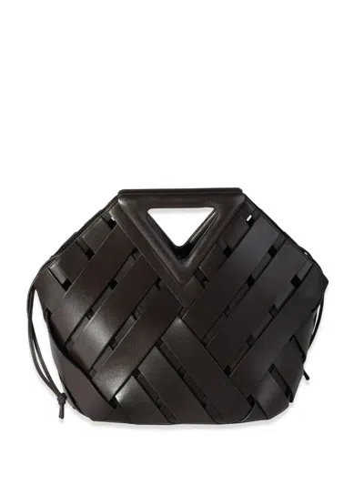 Pre-owned Bottega Veneta V Woven Drawstring Tote Bag In Brown