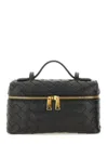 Bottega Veneta Women Bang Bang Leather Vanity Case With Intrecciato Motif In Black