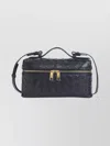 Bottega Veneta Vanity Case Clutch Bag With Adjustable Strap In Gray