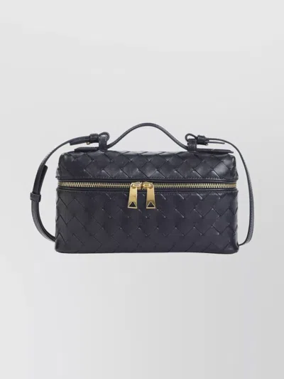Bottega Veneta Vanity Case Clutch Bag With Adjustable Strap In Gray