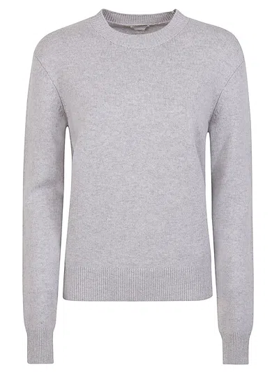 Bottega Veneta Veil Melange Wool Sweaters In Grey