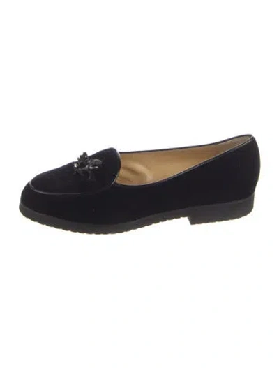 Pre-owned Bottega Veneta Velvet Loafers In Blue