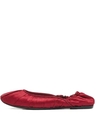Pre-owned Bottega Veneta Veneta Ballet Flats In Red