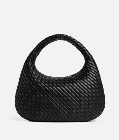 Bottega Veneta Leather Intrecciato Veneta Shoulder Bag In Black