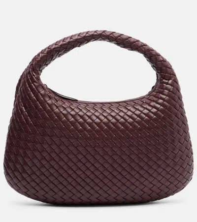 Bottega Veneta Veneta Intrecciato Medium Leather Shoulder Bag In Burgundy