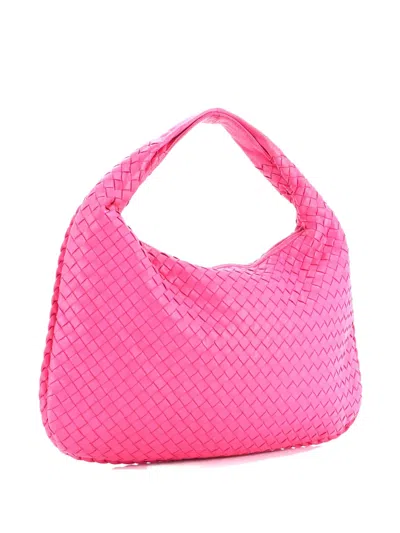 Pre-owned Bottega Veneta Veneta Intrecciato Nappa Small Hobo Bag In Pink