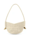 Bottega Veneta Solstice Intrecciato Baby Leather Shoulder Bag In Beige