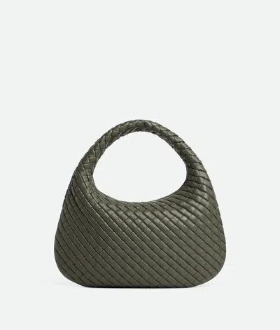 Bottega Veneta Small Leather Intrecciato Veneta Shoulder Bag In Green