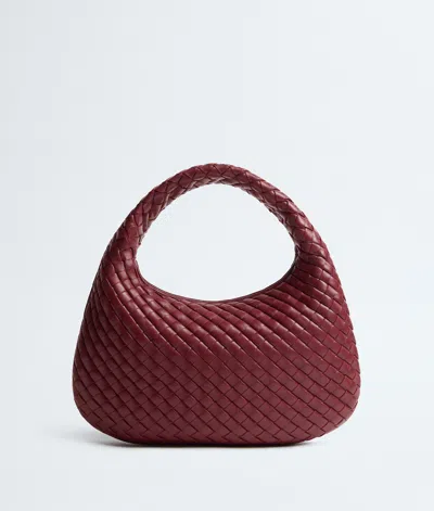 Bottega Veneta Small Leather Campana Shoulder Bag In Red