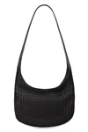 Bottega Veneta Men Black Nappa Leather Veneto Crossbody Bag In Black