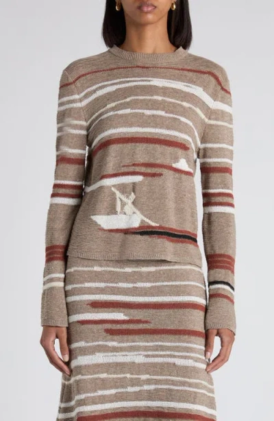 Bottega Veneta Venice Intarsia Linen & Cotton Mélange Sweater