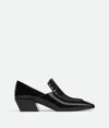 Bottega Veneta Leather Ventura Heeled Loafers 40 In Black
