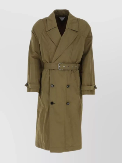 Bottega Veneta Buttoned Trench Coat In Brown