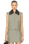 Bottega Veneta Weste Aus Einer Baumwollmischung In Green  Fennel  & White