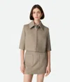 Bottega Veneta Veste Cropped En Laine Et Cachemire In Gray