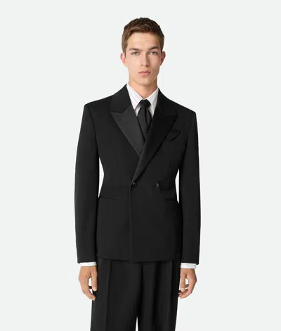 Bottega Veneta Veste De Smoking En Grain De Poudre In Black
