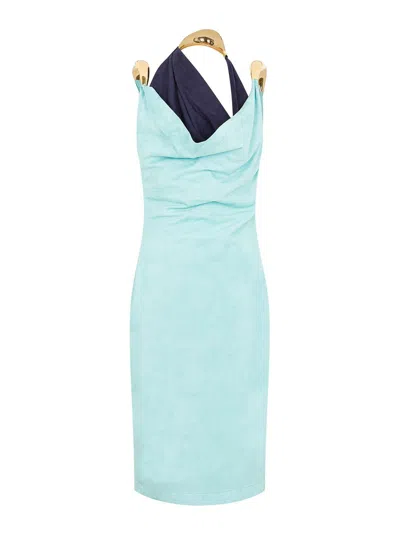 Bottega Veneta Vestido Midi - Azul
