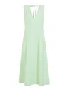 Bottega Veneta V-neck A-line Midi Dress In Green