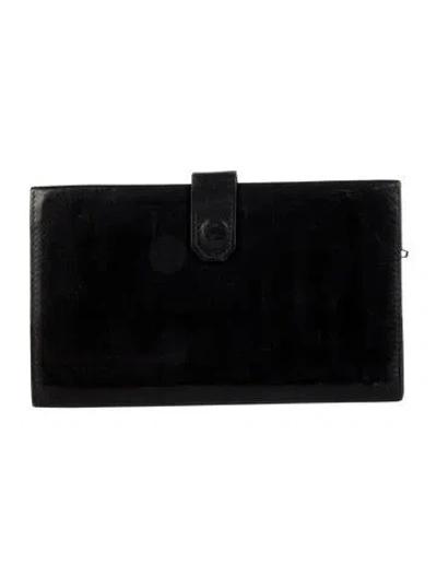 Pre-owned Bottega Veneta Vintage 1980's French Purse In Black