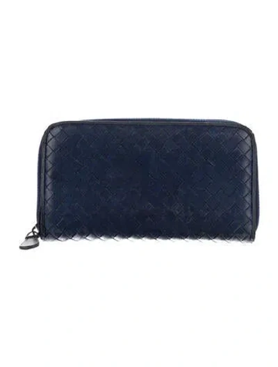 Pre-owned Bottega Veneta Vintage 2011 Continental Wallet In Blue