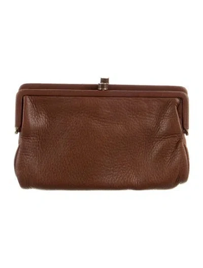 Pre-owned Bottega Veneta Vintage Double Frame Wallet In Brown