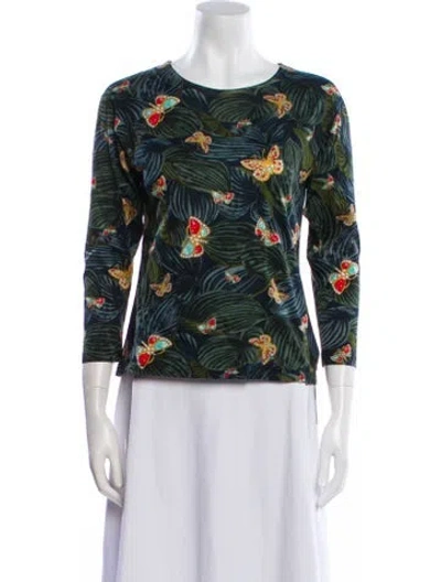 Pre-owned Bottega Veneta Vintage Floral Print Top In Green