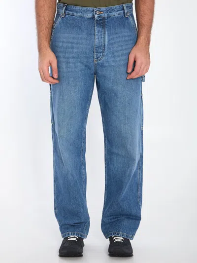 Bottega Veneta Vintage Indigo Cargo Jeans In Blue