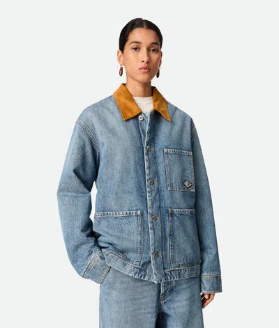 Bottega Veneta Vintage Indigo Jeansjacke In Mid Blue