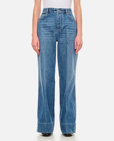 Bottega Veneta Vintage Indigo Palazzo Denim In Sky Blue