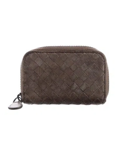 Pre-owned Bottega Veneta Vintage Intrecciato Weave Coin Pouch