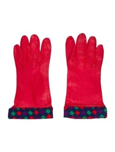 Pre-owned Bottega Veneta Vintage Intrecciato Weave Lambskin Gloves In Pink