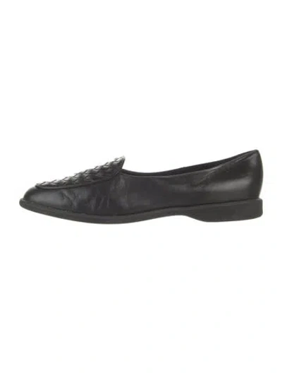 Pre-owned Bottega Veneta Vintage Intrecciato Weave Loafers In Black