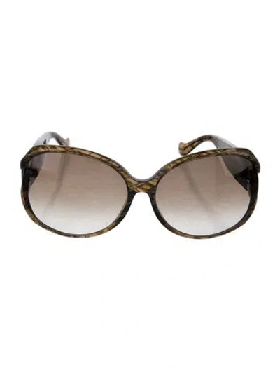 Pre-owned Bottega Veneta Vintage Intrecciato Weave Sunglasses In Green