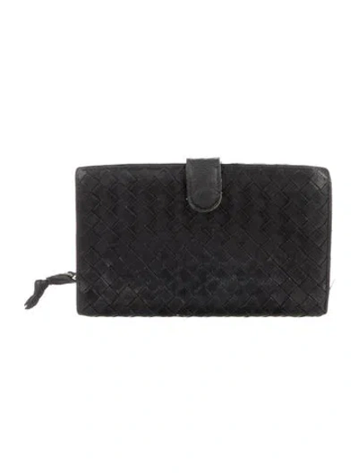 Pre-owned Bottega Veneta Vintage Intrecciato Weave Wallet In Brown