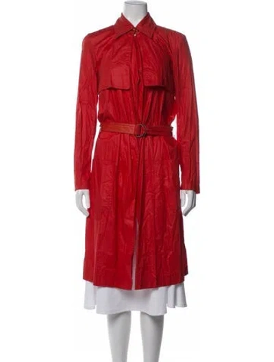 Pre-owned Bottega Veneta Vintage Late 2000's - Early 2010's Trench Coat In Red