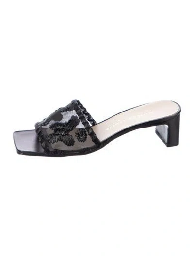 Pre-owned Bottega Veneta Vintage Leather Slides In Black