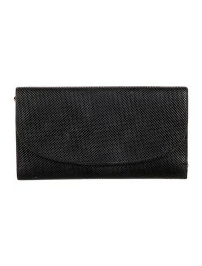 Pre-owned Bottega Veneta Vintage Marco Polo Continental Wallet In Black