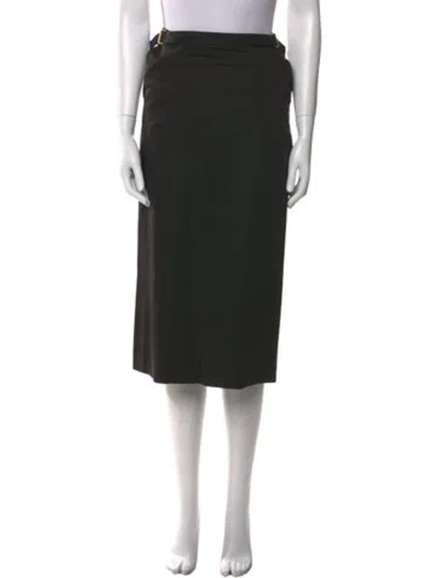 Pre-owned Bottega Veneta Vintage Midi Length Skirt In Black