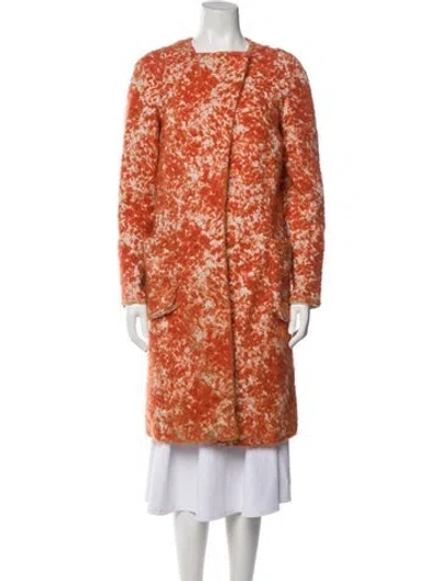 Pre-owned Bottega Veneta Vintage Mohair Coat In Orange