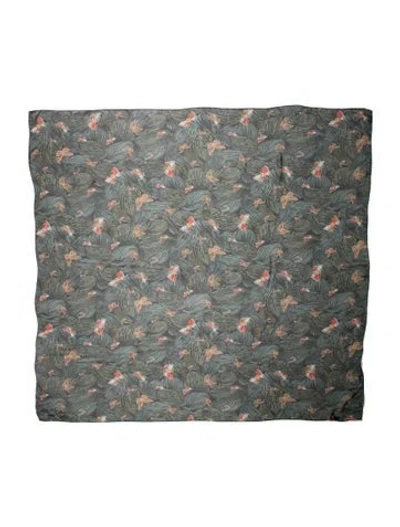 Pre-owned Bottega Veneta Vintage Printed Scarf In Green