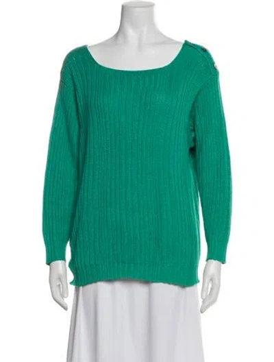 Pre-owned Bottega Veneta Vintage Scoop Neck Sweater In Green