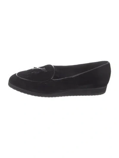 Pre-owned Bottega Veneta Vintage Velvet Loafers In Black