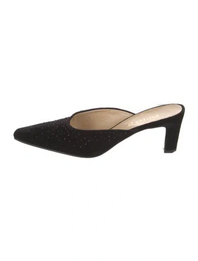 Pre-owned Bottega Veneta Vintage Velvet Mules In Black