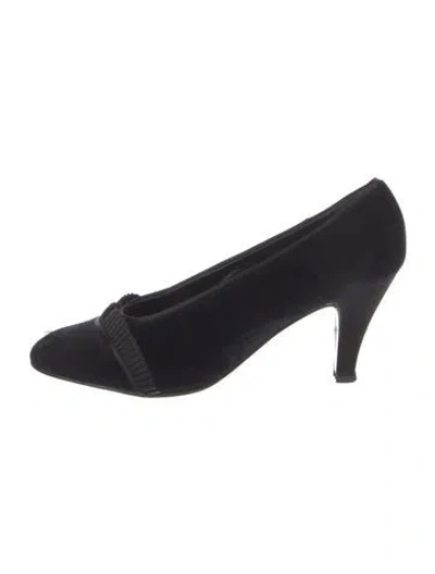 Pre-owned Bottega Veneta Vintage Velvet Pumps In Black